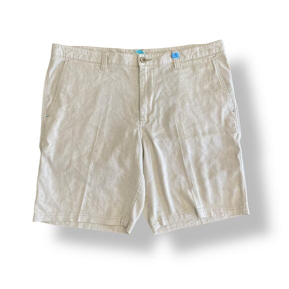 Tommy Bahama Men’s‎ Tan Beach Coast Linen Blend Shorts Size 40 Vacation Casual - Picture 1 of 11